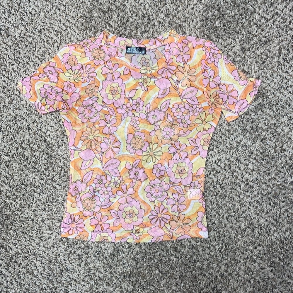 Floral mesh tshirt